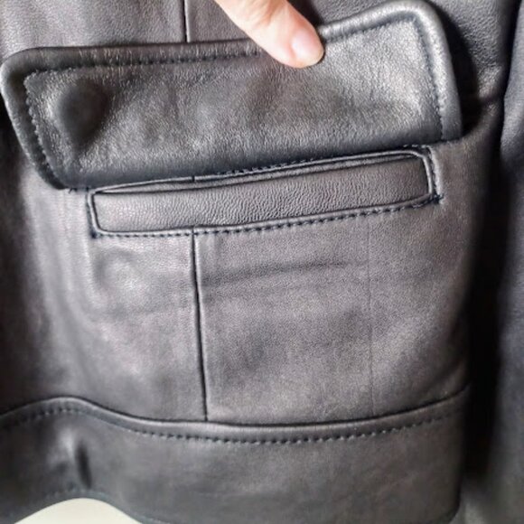 Kenneth Cole Reaction Leather Moto Jacket - Women's L - Black - Picture 8 of 12